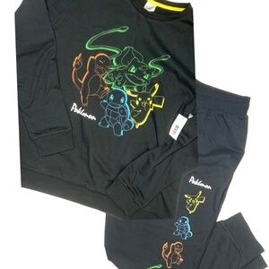 Adult Pokemon Gender Free Sweatshirt & Pants in Black Size XL New Pikachu